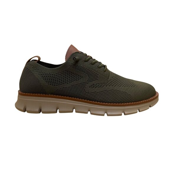 Leisure Men’s Green & Brown Knitted Mesh Lace-Up Casual Oxford Shoes Size US8 main image 7